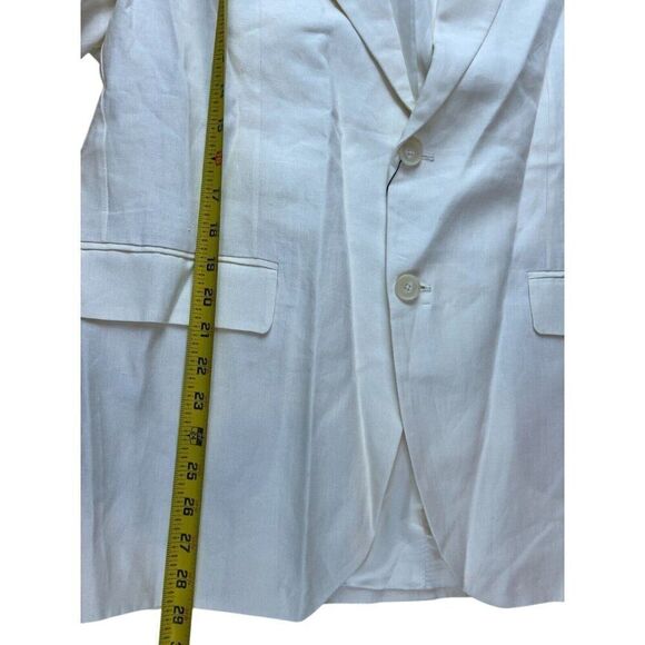 Zara Womens Linen Suit Jacket XL Oyster White Single Breasted 4470/408 NWT - Picture 4 of 7